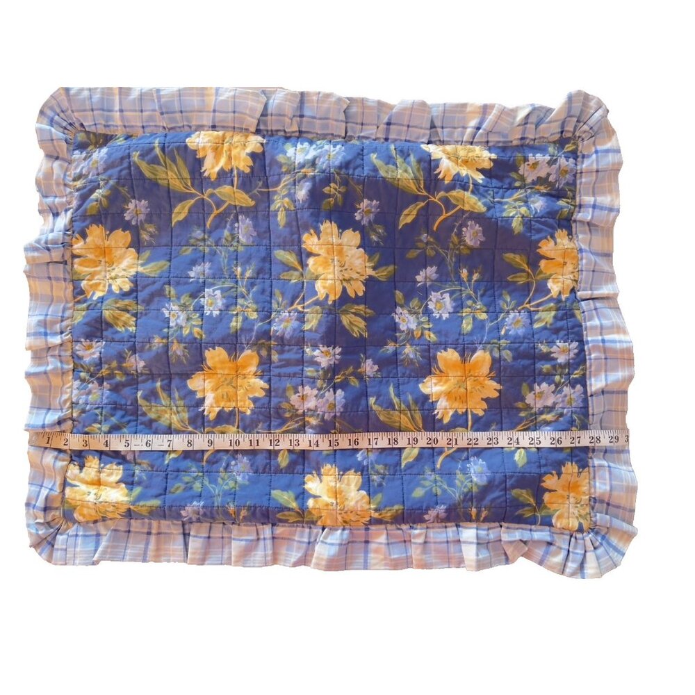 Laura Ashley Home Emilie Std Pillow Shams Quilted 100% Cotton Ruffles Cottage - Picture 8 of 11